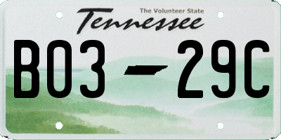 TN license plate B0329C