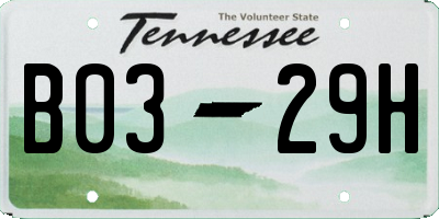 TN license plate B0329H