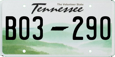 TN license plate B0329O
