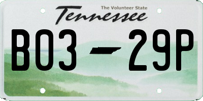 TN license plate B0329P