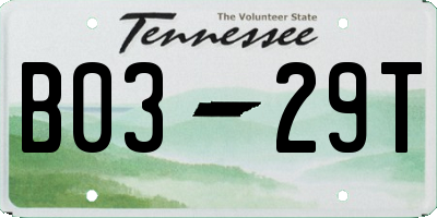TN license plate B0329T