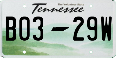 TN license plate B0329W
