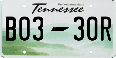 TN license plate B0330R