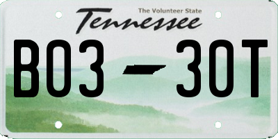 TN license plate B0330T