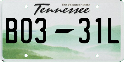 TN license plate B0331L