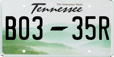 TN license plate B0335R