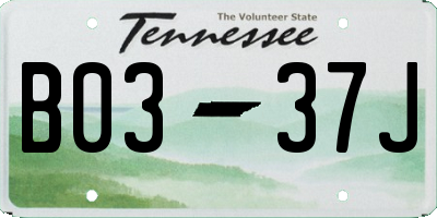 TN license plate B0337J