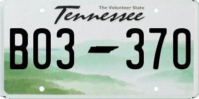 TN license plate B0337O