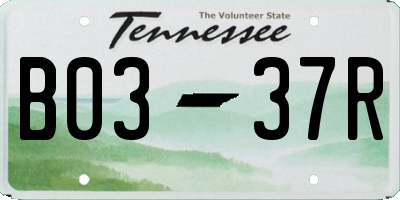 TN license plate B0337R