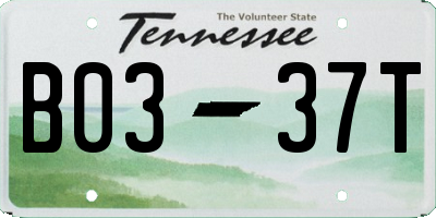 TN license plate B0337T
