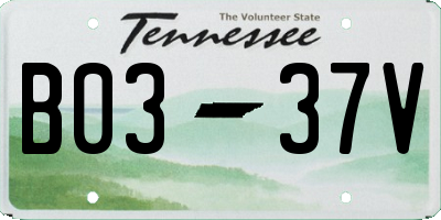 TN license plate B0337V