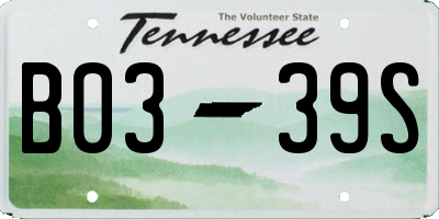 TN license plate B0339S