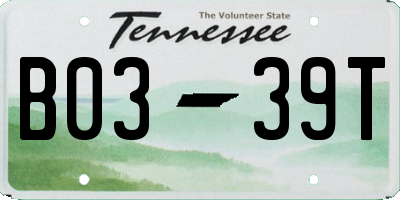 TN license plate B0339T
