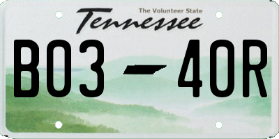 TN license plate B0340R