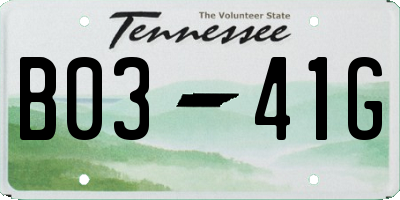 TN license plate B0341G