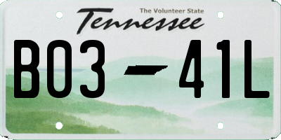 TN license plate B0341L