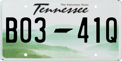 TN license plate B0341Q