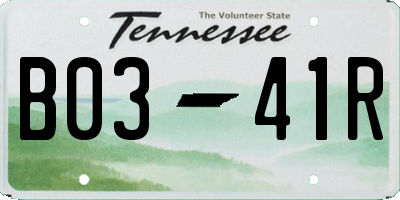 TN license plate B0341R