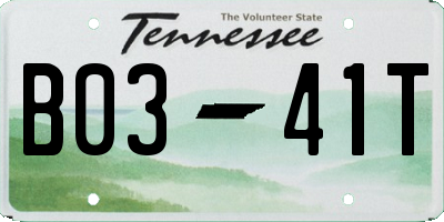 TN license plate B0341T