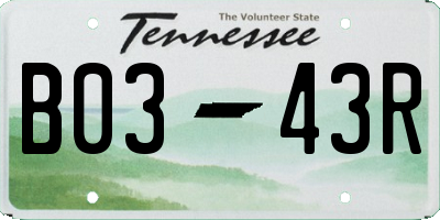 TN license plate B0343R