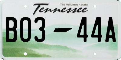 TN license plate B0344A