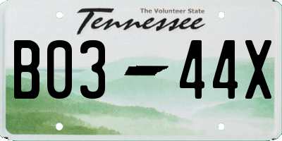 TN license plate B0344X