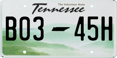 TN license plate B0345H