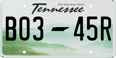 TN license plate B0345R