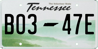TN license plate B0347E