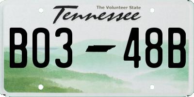 TN license plate B0348B