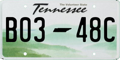 TN license plate B0348C