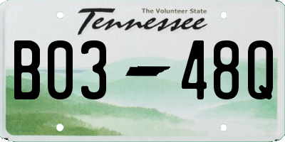 TN license plate B0348Q