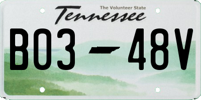 TN license plate B0348V