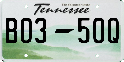 TN license plate B0350Q