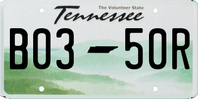TN license plate B0350R
