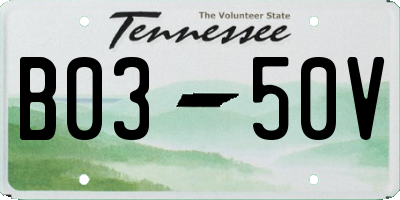 TN license plate B0350V