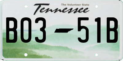 TN license plate B0351B