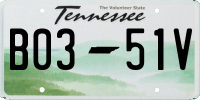 TN license plate B0351V