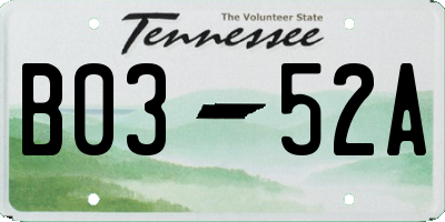 TN license plate B0352A