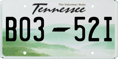 TN license plate B0352I