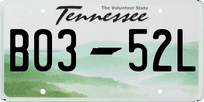 TN license plate B0352L