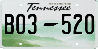 TN license plate B0352O
