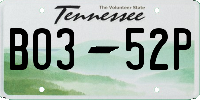 TN license plate B0352P