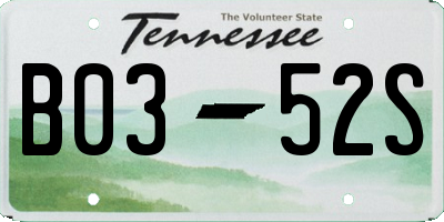 TN license plate B0352S