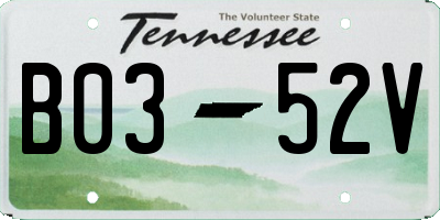 TN license plate B0352V