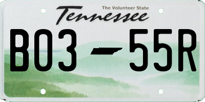 TN license plate B0355R