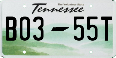 TN license plate B0355T