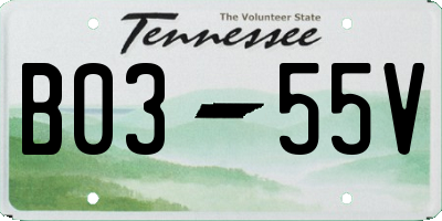 TN license plate B0355V