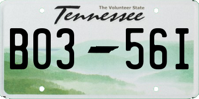 TN license plate B0356I
