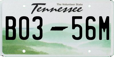TN license plate B0356M